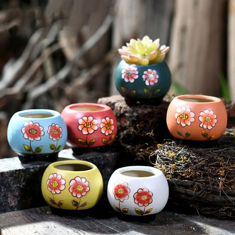 Bonsai Garden Europe - 6 sztuk/zestaw porcelana ręcznie malowany kwiatowy
