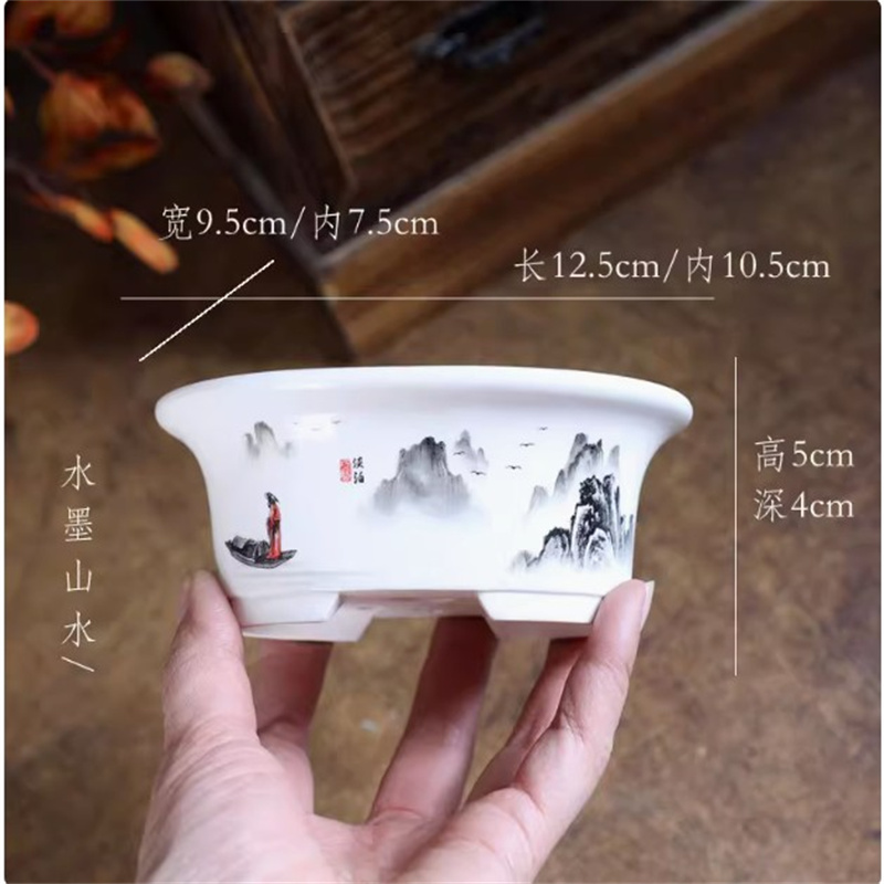 Porcelanowa biała owalna donic – Bonsai Garden Chinese Garden recenzja i cena