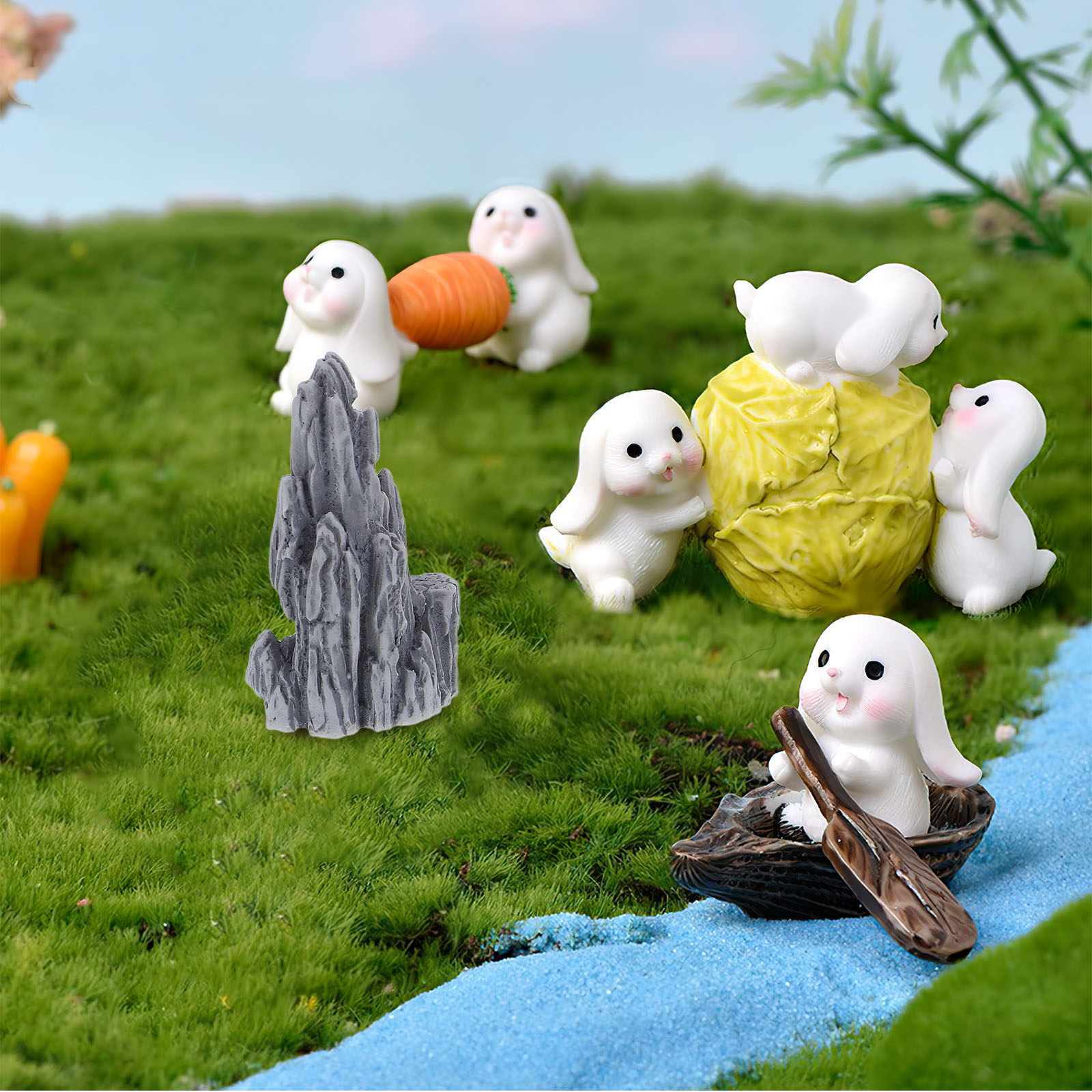 4 szt. Mini figurki z żywicy i – Bonsai Garden Set Up recenzja i cena
