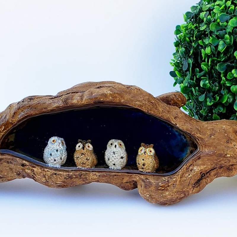4 szt. Żywica Mini sowy miniat – Bonsai Garden Miniature recenzja i cena
